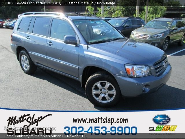 2007 Toyota Highlander V6 4WD in Bluestone Metallic