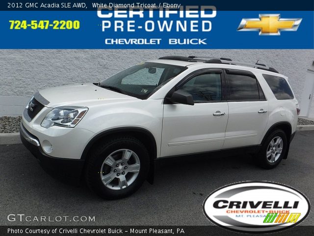 2012 GMC Acadia SLE AWD in White Diamond Tricoat