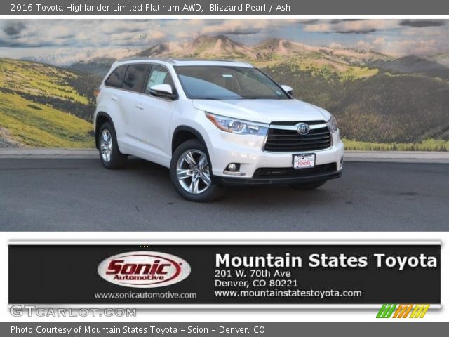 2016 Toyota Highlander Limited Platinum AWD in Blizzard Pearl