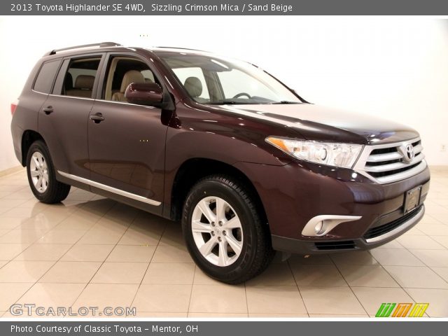 2013 Toyota Highlander SE 4WD in Sizzling Crimson Mica