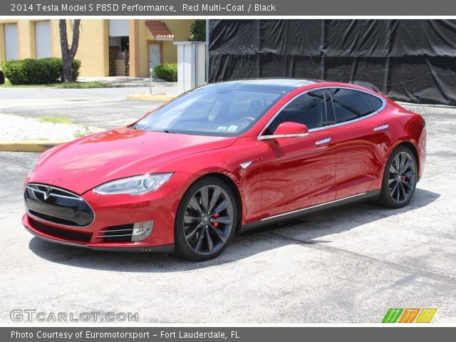 2014 Tesla Model S P85D Performance in Red Multi-Coat