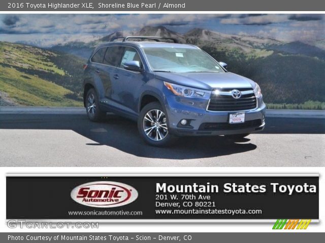 2016 Toyota Highlander XLE in Shoreline Blue Pearl