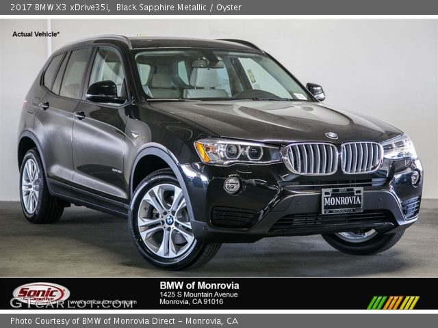 2017 BMW X3 xDrive35i in Black Sapphire Metallic