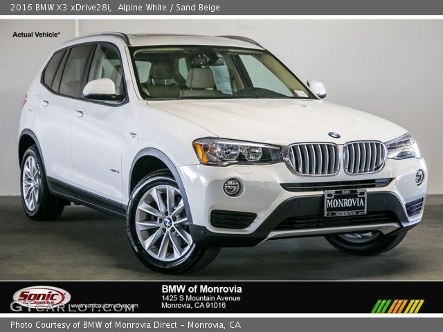 2016 BMW X3 xDrive28i in Alpine White