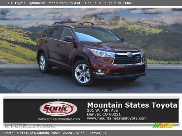 2016 Toyota Highlander Limited Platinum AWD in Ooh La La Rouge Mica