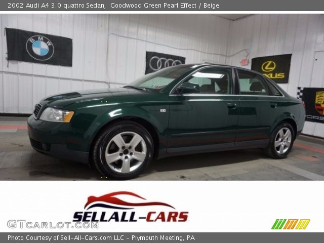2002 Audi A4 3.0 quattro Sedan in Goodwood Green Pearl Effect