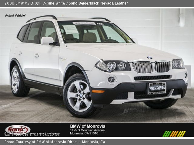 2008 BMW X3 3.0si in Alpine White