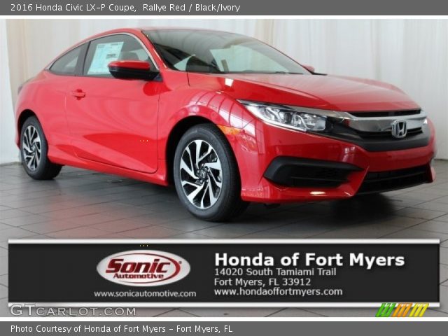 2016 Honda Civic LX-P Coupe in Rallye Red