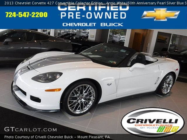 2013 Chevrolet Corvette 427 Convertible Collector Edition in Arctic White/60th Anniversary Pearl Silver Blue Stripes