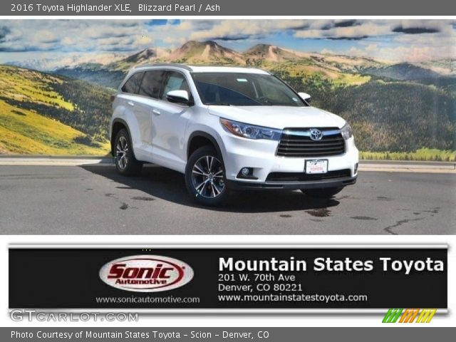 2016 Toyota Highlander XLE in Blizzard Pearl