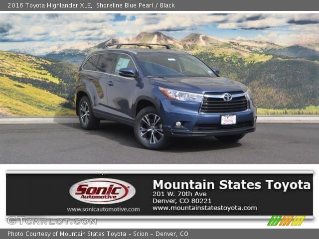 2016 Toyota Highlander XLE in Shoreline Blue Pearl