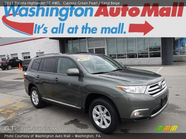 2013 Toyota Highlander SE 4WD in Cypress Green Pearl