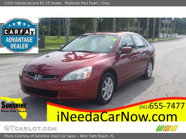 2003 Honda Accord EX V6 Sedan in Redondo Red Pearl