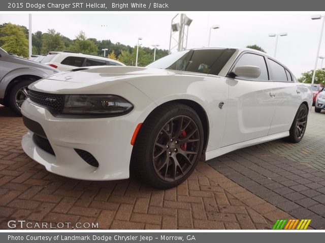 Bright White 2015 Dodge Charger Srt Hellcat Black