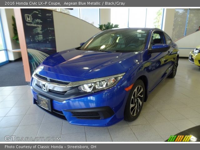 2016 Honda Civic LX-P Coupe in Aegean Blue Metallic