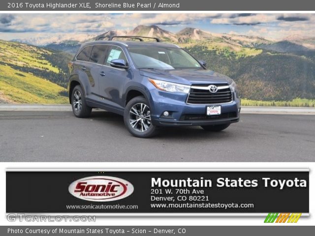 2016 Toyota Highlander XLE in Shoreline Blue Pearl