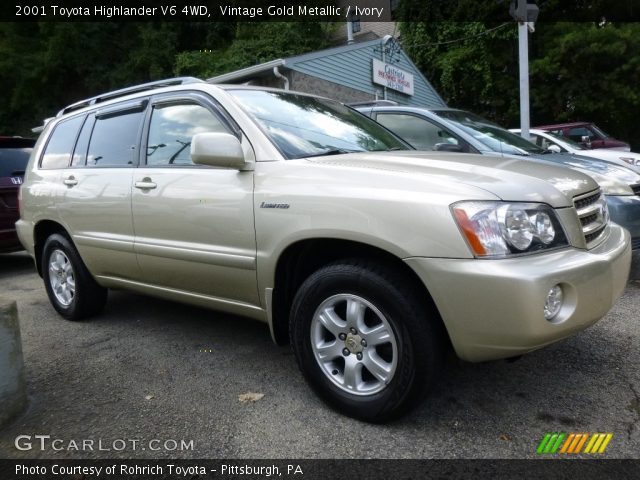2001 Toyota Highlander V6 4WD in Vintage Gold Metallic