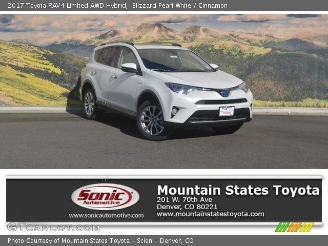 2017 Toyota RAV4 Limited AWD Hybrid in Blizzard Pearl White