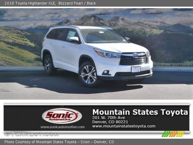 2016 Toyota Highlander XLE in Blizzard Pearl