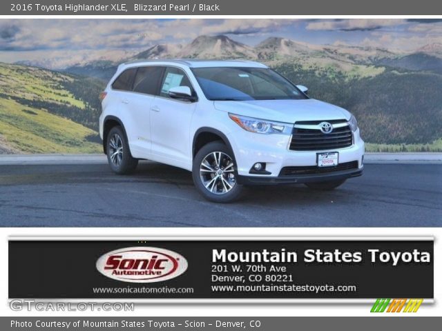 2016 Toyota Highlander XLE in Blizzard Pearl