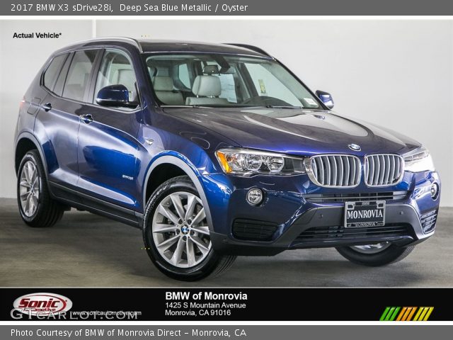 2017 BMW X3 sDrive28i in Deep Sea Blue Metallic