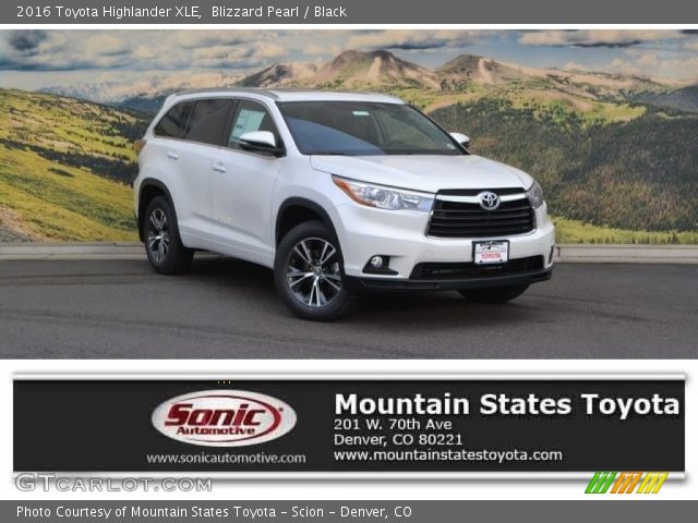 2016 Toyota Highlander XLE in Blizzard Pearl