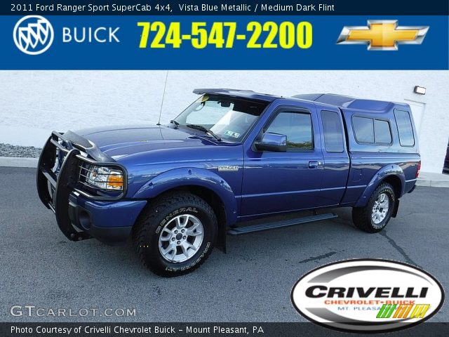 2011 Ford Ranger Sport SuperCab 4x4 in Vista Blue Metallic
