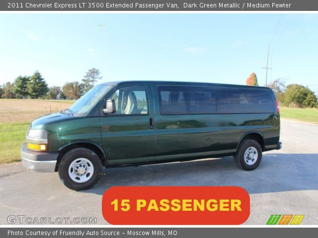 2011 Chevrolet Express LT 3500 Extended Passenger Van in Dark Green Metallic