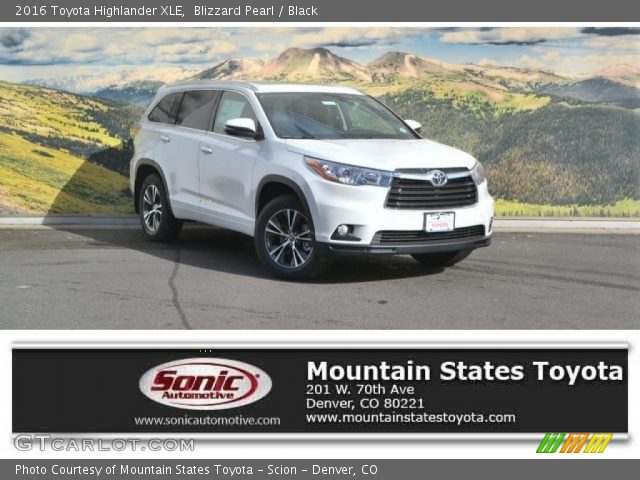2016 Toyota Highlander XLE in Blizzard Pearl