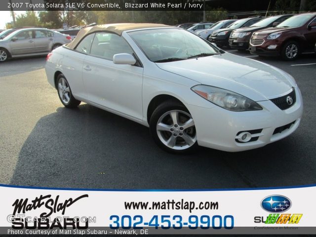 2007 Toyota Solara SLE V6 Convertible in Blizzard White Pearl