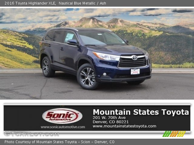 2016 Toyota Highlander XLE in Nautical Blue Metallic