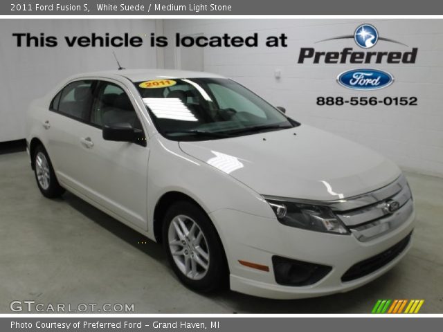 2011 Ford Fusion S in White Suede