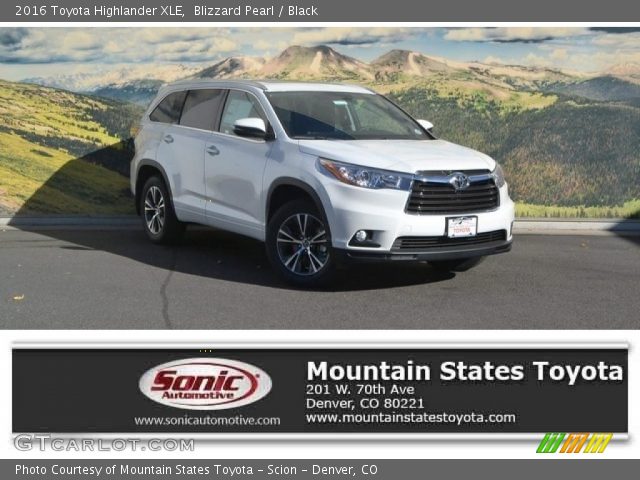 2016 Toyota Highlander XLE in Blizzard Pearl
