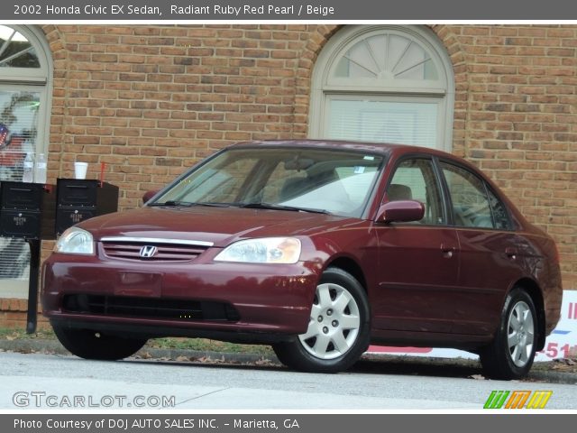 2002 Honda Civic EX Sedan in Radiant Ruby Red Pearl