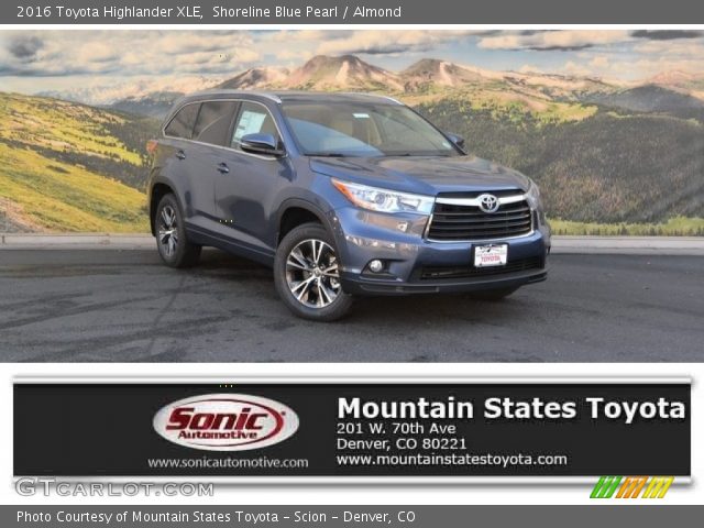 2016 Toyota Highlander XLE in Shoreline Blue Pearl