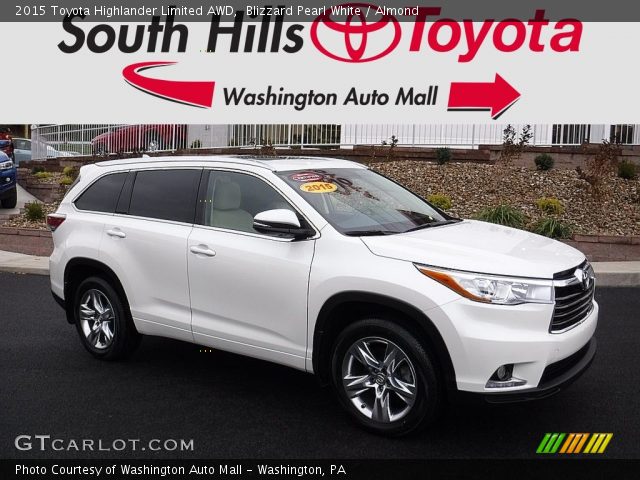 2015 Toyota Highlander Limited AWD in Blizzard Pearl White