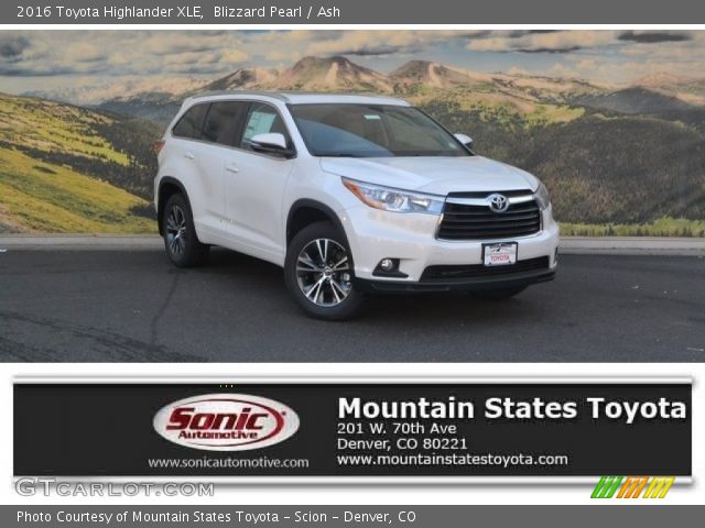 2016 Toyota Highlander XLE in Blizzard Pearl