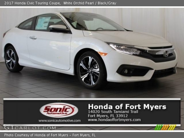 2017 Honda Civic Touring Coupe in White Orchid Pearl