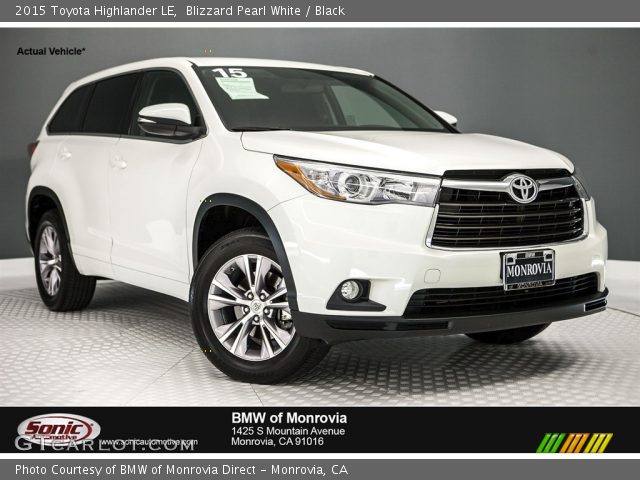 2015 Toyota Highlander LE in Blizzard Pearl White