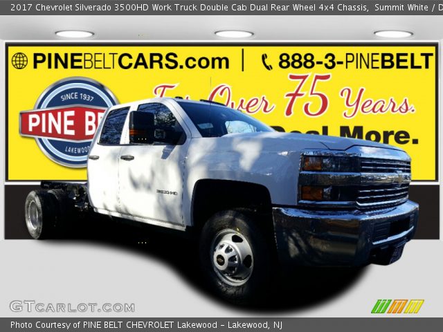 2017 Chevrolet Silverado 3500HD Work Truck Double Cab Dual Rear Wheel 4x4 Chassis in Summit White