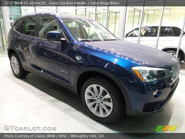 2017 BMW X3 xDrive28i in Deep Sea Blue Metallic