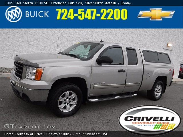 2009 GMC Sierra 1500 SLE Extended Cab 4x4 in Silver Birch Metallic