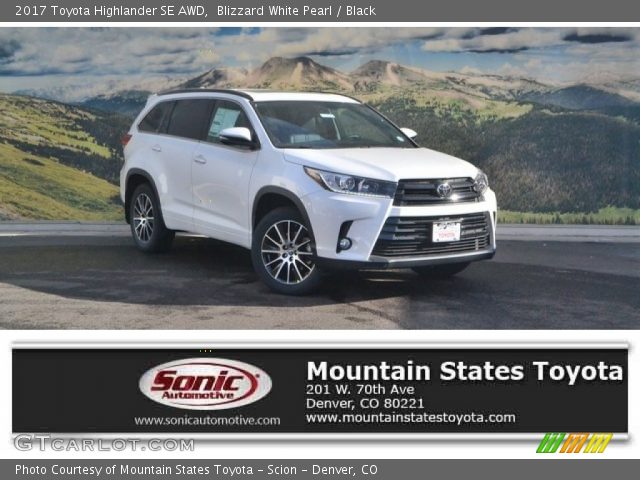 2017 Toyota Highlander SE AWD in Blizzard White Pearl
