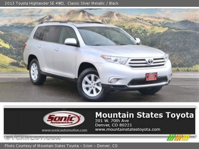 2013 Toyota Highlander SE 4WD in Classic Silver Metallic