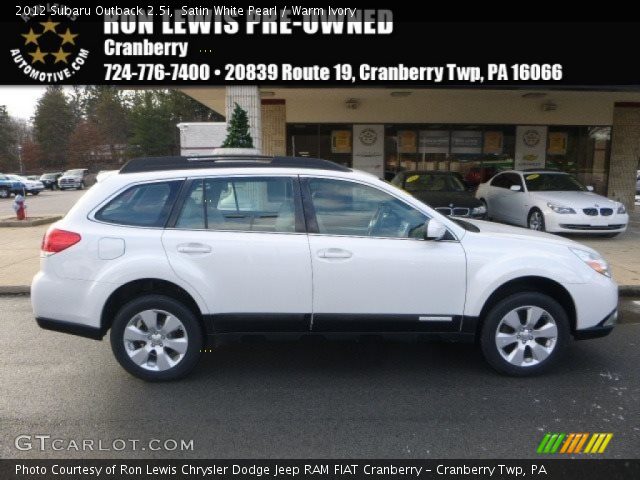 2012 Subaru Outback 2.5i in Satin White Pearl