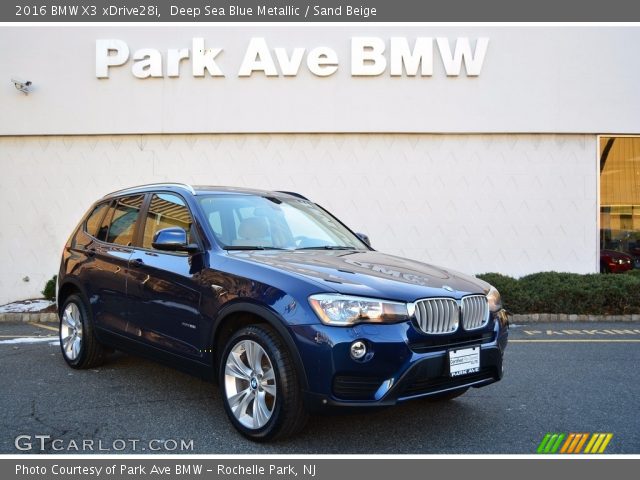 2016 BMW X3 xDrive28i in Deep Sea Blue Metallic