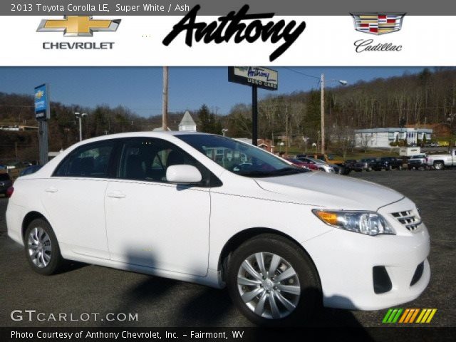 2013 Toyota Corolla LE in Super White