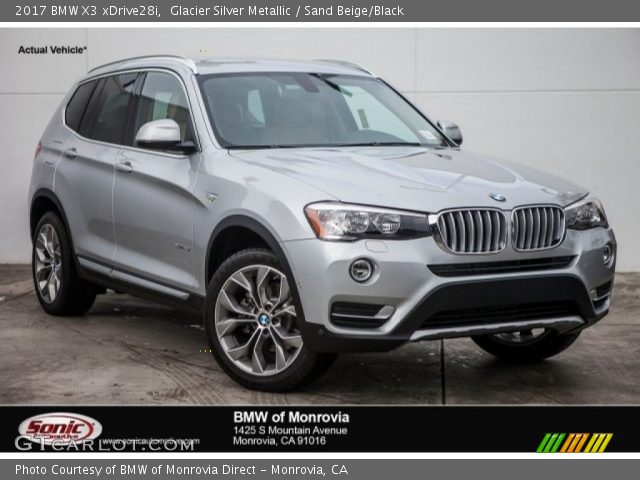 2017 BMW X3 xDrive28i in Glacier Silver Metallic