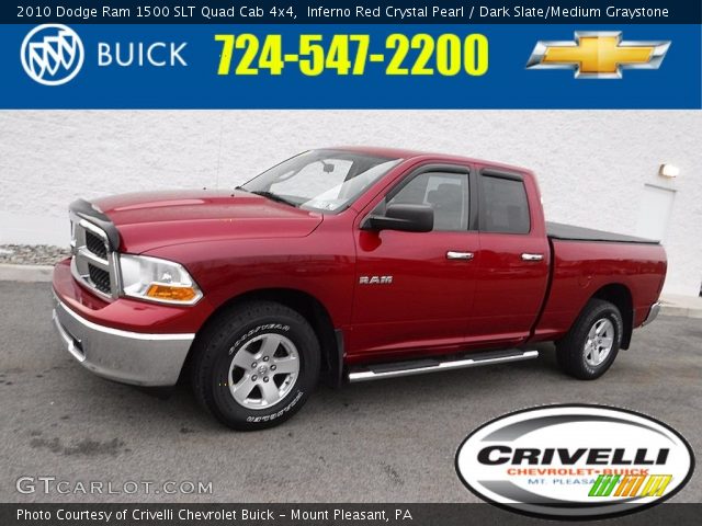 2010 Dodge Ram 1500 SLT Quad Cab 4x4 in Inferno Red Crystal Pearl