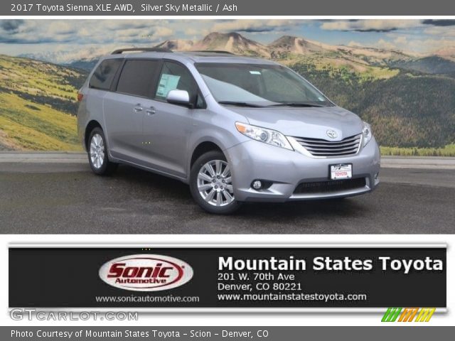 2017 Toyota Sienna XLE AWD in Silver Sky Metallic